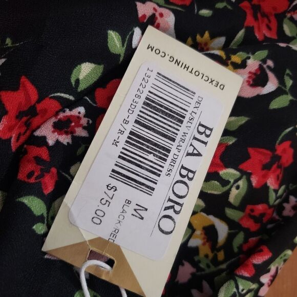 Dex NWT Xsmall Small Medium Long Sleeve Floral Print Faux Wrap Maxi Dress - Picture 14 of 16